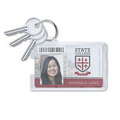 Rigid Plastic Horizontal Badge Holders with Key Ring, 3.5" x 2.5"